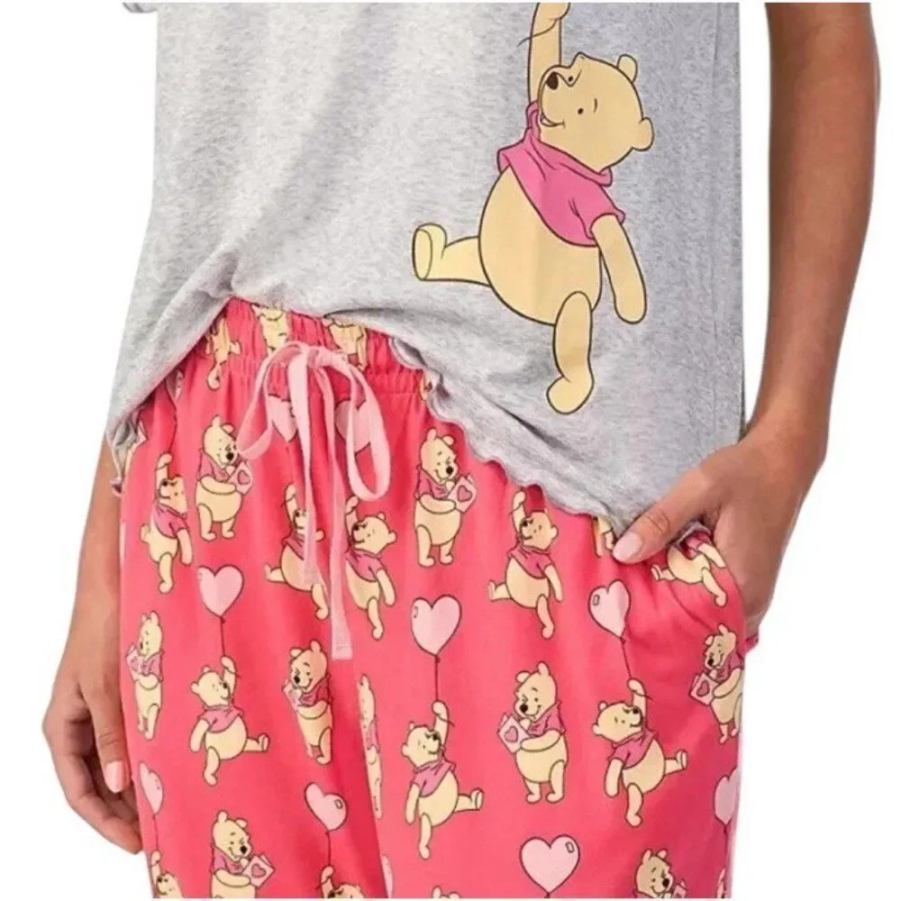 Winnie the Pooh Girls Medium 8 - 10 Short Sleeve Top and Pajama Pants Set NWT